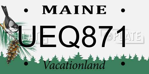 UEQ871 Maine License Plate
