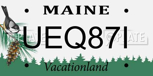 UEQ87I Maine License Plate