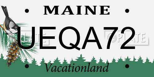UEQA72 Maine License Plate