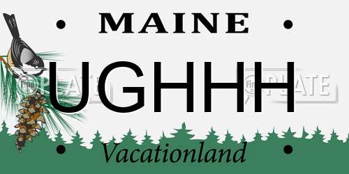 UGHHH Maine License Plate