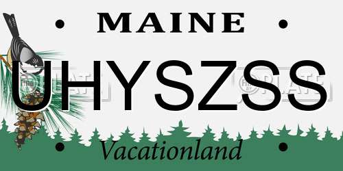 UHYSZSS Maine License Plate