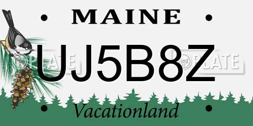 UJ5B8Z Maine License Plate