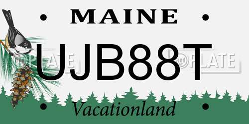 UJB88T Maine License Plate