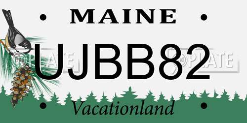 UJBB82 Maine License Plate