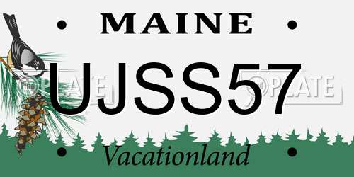 UJSS57 Maine License Plate
