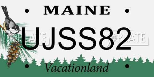 UJSS82 Maine License Plate