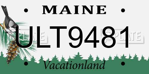 ULT9481 Maine License Plate