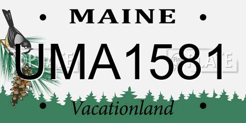 UMA1581 Maine License Plate