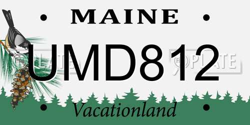 UMD812 Maine License Plate