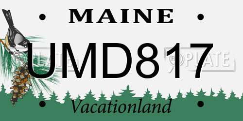 UMD817 Maine License Plate