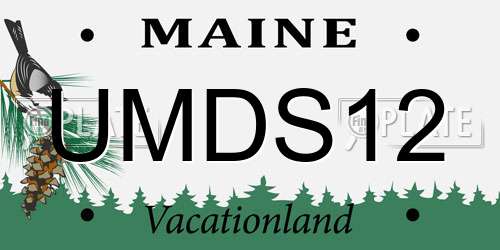 UMDS12 Maine License Plate