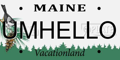 UMHELLO Maine License Plate