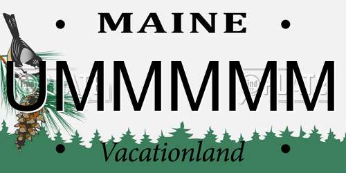 UMMMMM Maine License Plate