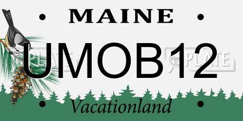 UMOB12 Maine License Plate