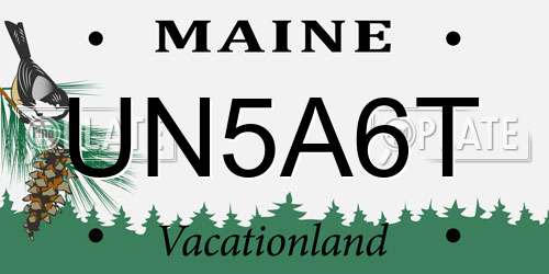 UN5A6T Maine License Plate