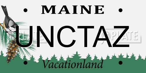 UNCTAZ Maine License Plate