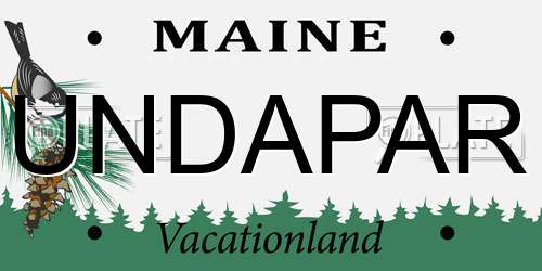 UNDAPAR Maine License Plate