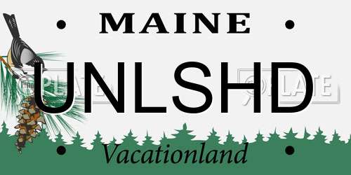 UNLSHD Maine License Plate