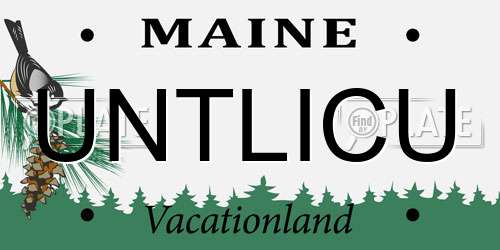 UNTLICU Maine License Plate