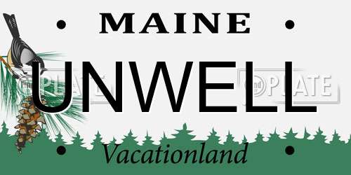 UNWELL Maine License Plate