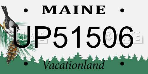 UP51506 Maine License Plate