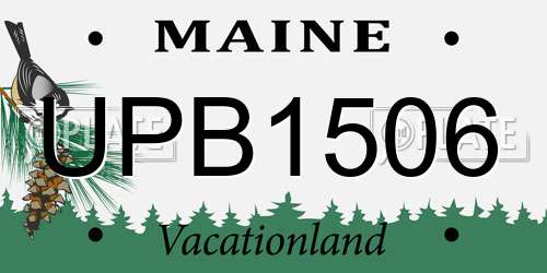 UPB1506 Maine License Plate
