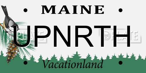 UPNRTH Maine License Plate