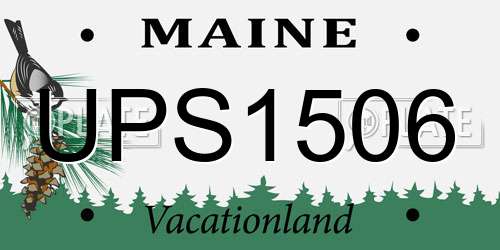 UPS1506 Maine License Plate