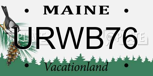 URWB76 Maine License Plate