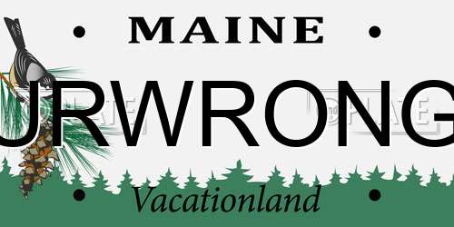 URWRONG Maine License Plate