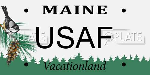 USAF Maine License Plate