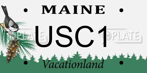 USC1 Maine License Plate