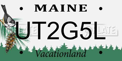 UT2G5L Maine License Plate