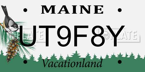 UT9F8Y Maine License Plate