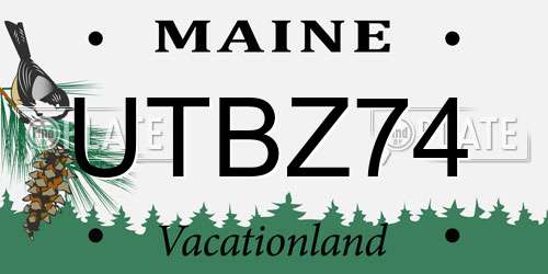UTBZ74 Maine License Plate
