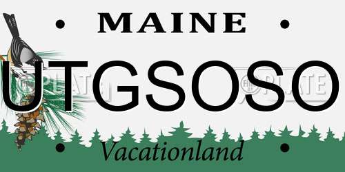UTGSOSO Maine License Plate