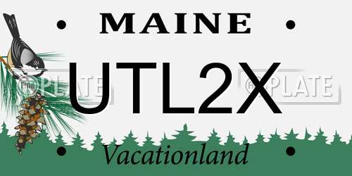 UTL2X Maine License Plate