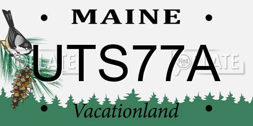 UTS77A Maine License Plate