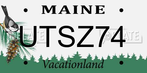 UTSZ74 Maine License Plate