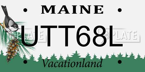 UTT68L Maine License Plate