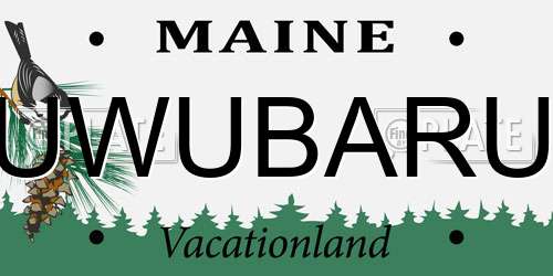 UWUBARU Maine License Plate