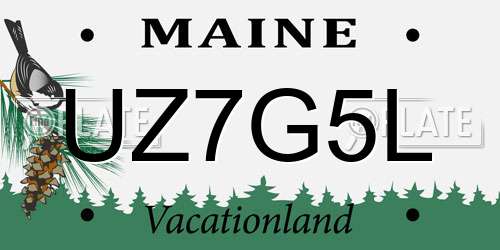 UZ7G5L Maine License Plate