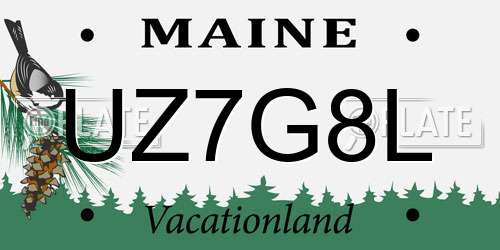 UZ7G8L Maine License Plate