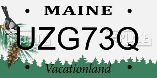 UZG73Q Maine License Plate