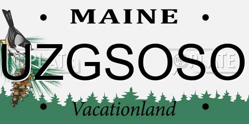 UZGSOSO Maine License Plate