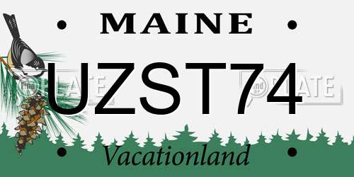 UZST74 Maine License Plate