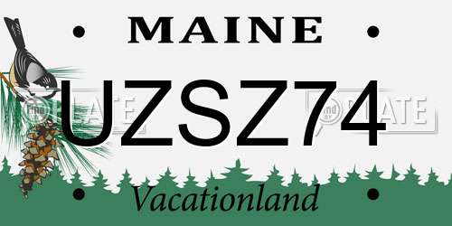 UZSZ74 Maine License Plate
