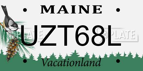 UZT68L Maine License Plate