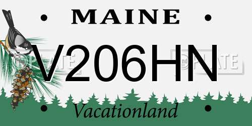 V206HN Maine License Plate
