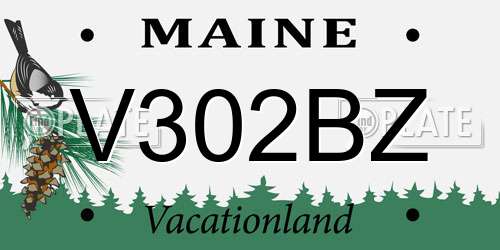 V302BZ Maine License Plate